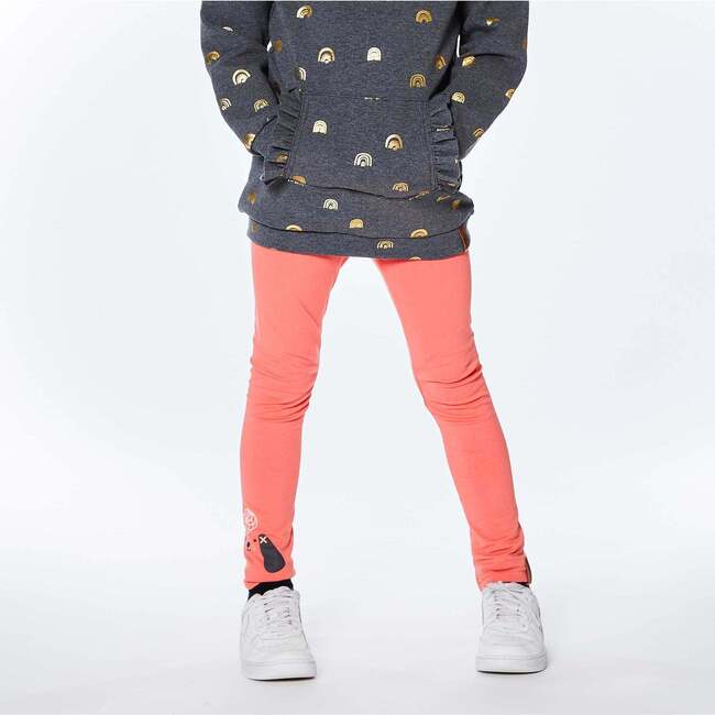 Legging With Ankle Print, Red - Leggings - 3