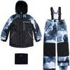 Two Piece Snowsuit With Polar Bear Print, Blue Black Camo - Snowsuits - 1 - thumbnail