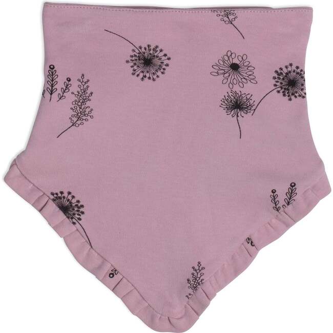 Organic Cotton Hat And Bib Set Printed Flowers, Dusty Purple - Hats - 4