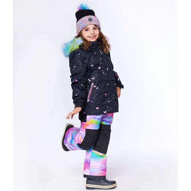 Two Piece Snowsuit, Butterflies And Iridescent Rainbow Print - Snowsuits - 3