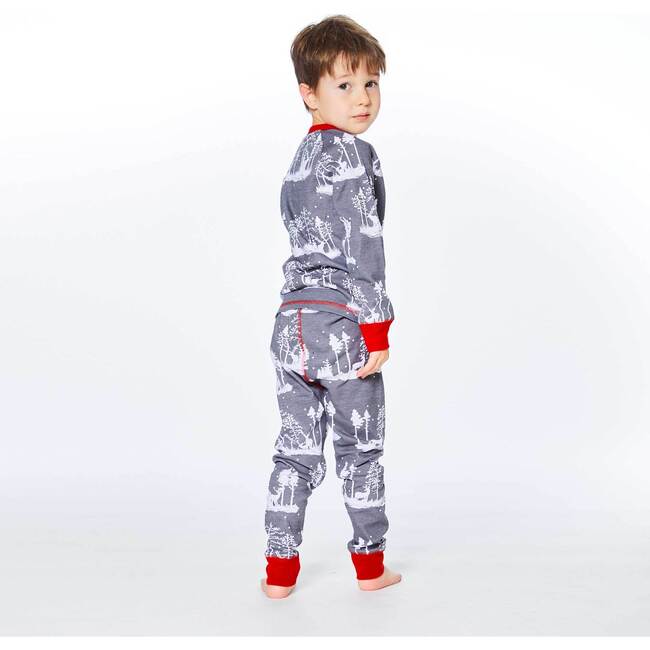 Organic Cotton Christmas Family Two Piece Printed Pajama Set, Deer And Trees - Pajamas - 3