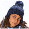 Jacquard Knit Hat, Black Grey And Blue - Hats - 2 - thumbnail