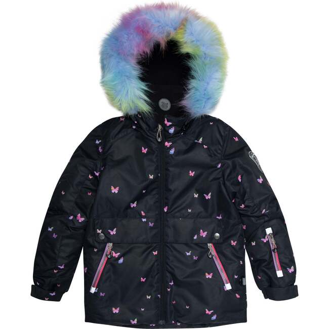 Two Piece Snowsuit, Butterflies And Iridescent Rainbow Print - Snowsuits - 4
