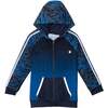 Hooded Athletic Vest, Royal Blue White Iron Blue Orange - Jackets - 1 - thumbnail