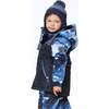 Two Piece Snowsuit With Polar Bear Print, Blue Black Camo - Snowsuits - 3