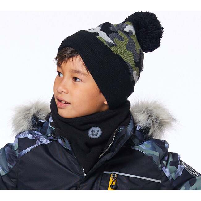Knit Hat, Camo Black And Khaki - Hats - 3