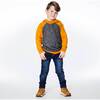 Hooded Fleece Top With Zipper Pocket, Brown And Dark Grey - Sweatshirts - 3