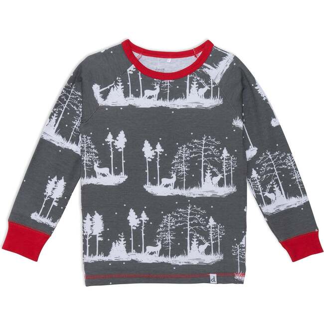 Organic Cotton Christmas Family Two Piece Printed Pajama Set, Deer And Trees - Pajamas - 6