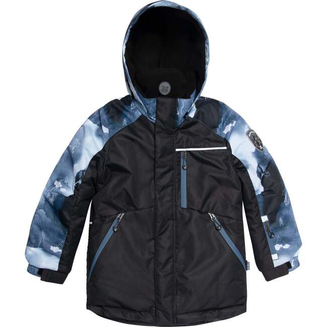 Two Piece Snowsuit With Polar Bear Print, Blue Black Camo - Snowsuits - 4