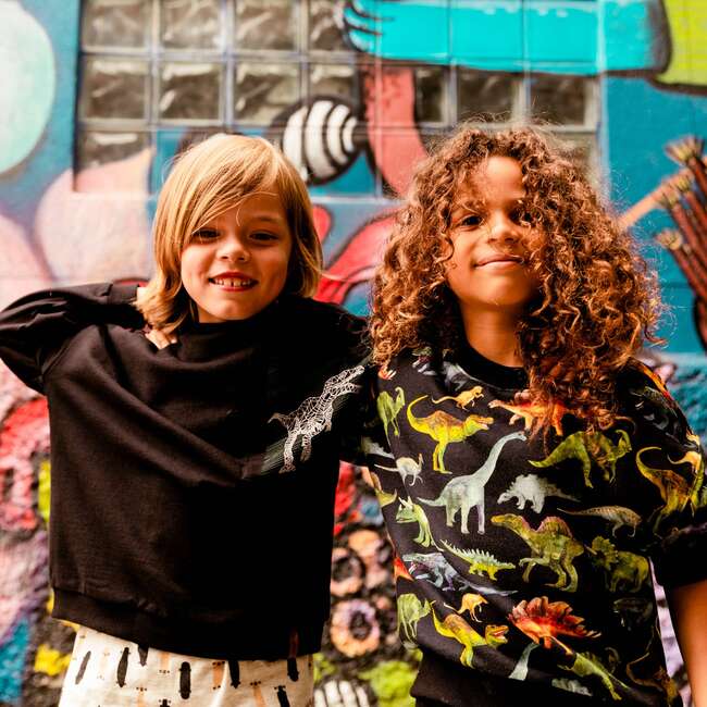 Fleece Top, Printed Dinosaurs - Sweatshirts - 3