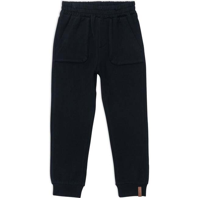 Fleece Sweatpants, Solid Black - Sweatpants - 1