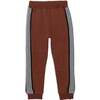 Fleece Sweatpants With Quilting, Brown Grey And Black - Sweatpants - 1 - thumbnail