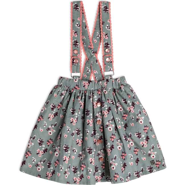 Corduroy Skirt, Printed Flowers - Skirts - 1