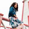 Flared Skirt, Printed Weasels - Skirts - 2