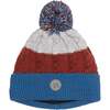 Colorblock Knit Hat, Grey Red And Blue - Hats - 1 - thumbnail