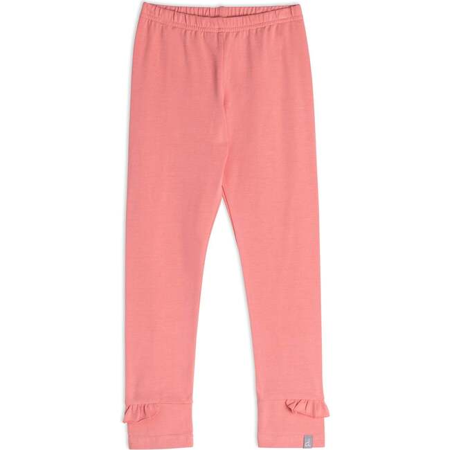 Leggings With Frill, Pink Coral