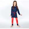 Cut And Sew Cotton Legging, Red And Navy - Leggings - 3