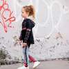 Athletic Legging With Printed Flowers, Light Heather Grey - Leggings - 3