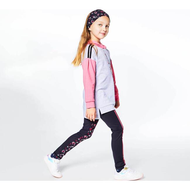 Athletic Legging Light Pink, Printed Flowers - Leggings - 4