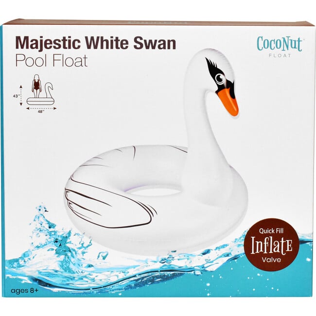 Majestic Swan Pool Float, White - Pool Floats - 3