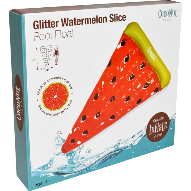 Glitter Watermelon Slice Pool Float, Multicolors - Pool Floats - 6