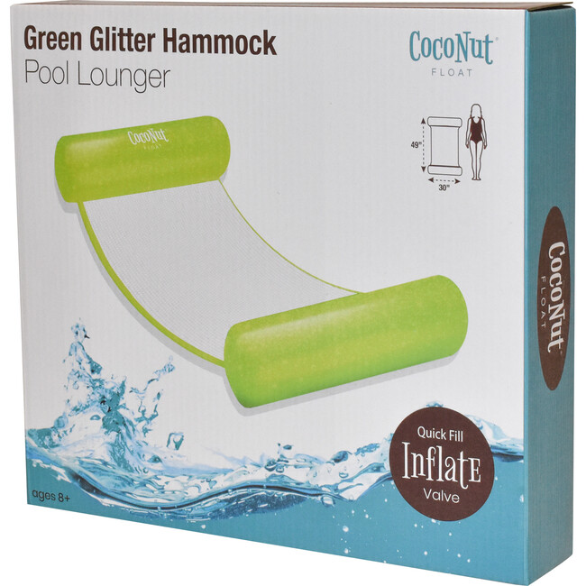 Glitter Hammock Pool Lounger, Green - Pool Floats - 6