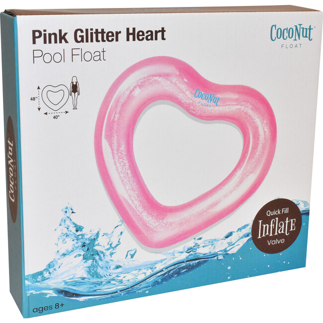 Glitter Heart Pool Float, Pink - Pool Floats - 6