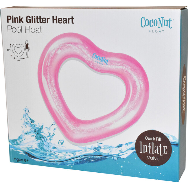 Glitter Heart Pool Float, Pink - Pool Floats - 7