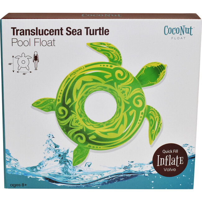 Translucent Sea Turtle Pool Float, Green - Pool Floats - 4