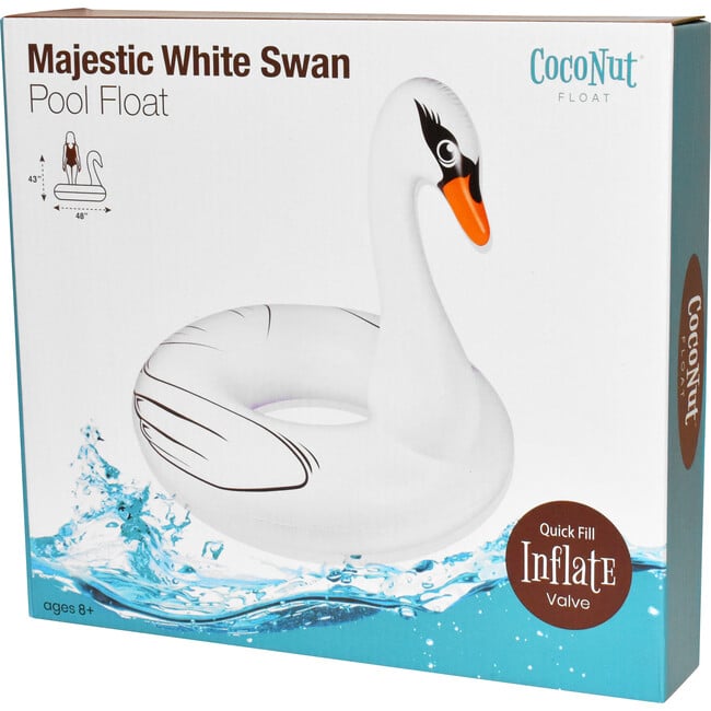 Majestic Swan Pool Float, White - Pool Floats - 5