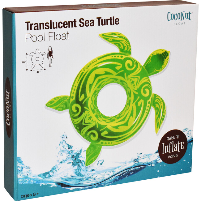 Translucent Sea Turtle Pool Float, Green - Pool Floats - 5