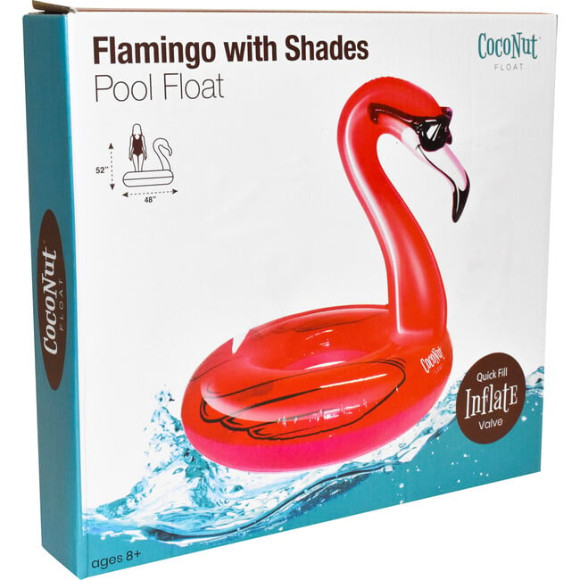 Flamingo with Shades Pool Float, Pink - Pool Floats - 7