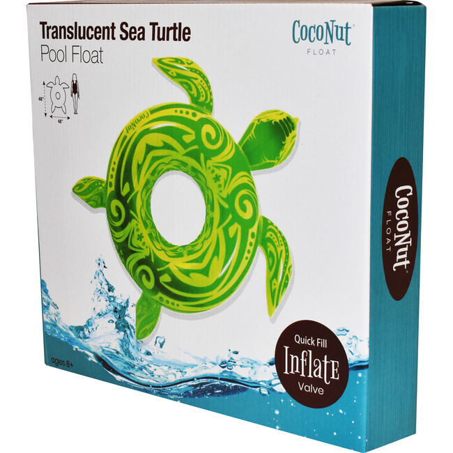 Translucent Sea Turtle Pool Float, Green - Pool Floats - 6