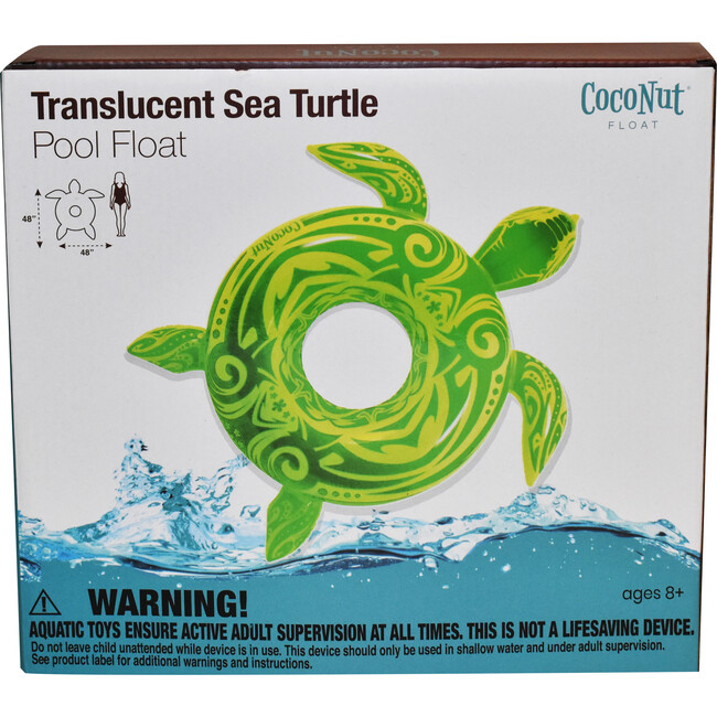 Translucent Sea Turtle Pool Float, Green - Pool Floats - 7
