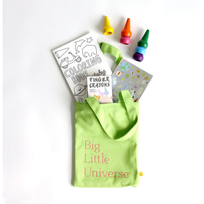 Non-Toxic Finger Crayons With Coloring Book, Stickers + Tote, Green - Arts & Crafts - 1
