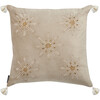 Simone Snowflake Pillow, Beige - Pillows - 1 - thumbnail