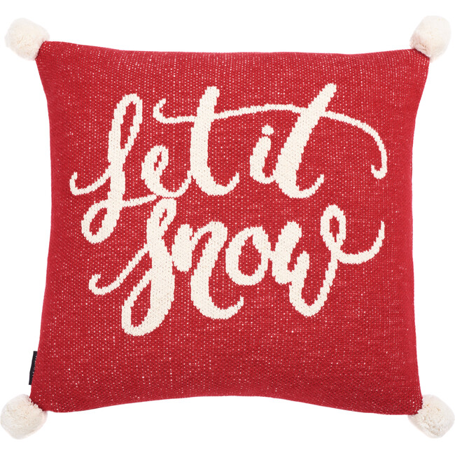 Let It Snow Holiday  Pillow, Red - Pillows - 1