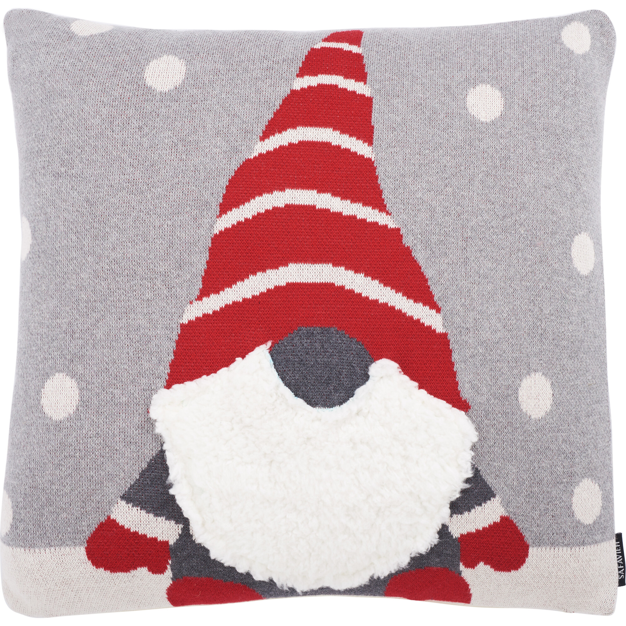 Peppermint Elves Pillow, Grey - Pillows - 1