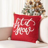 Let It Snow Holiday  Pillow, Red - Pillows - 2