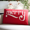 Be Merry Pillow, Red - Pillows - 2