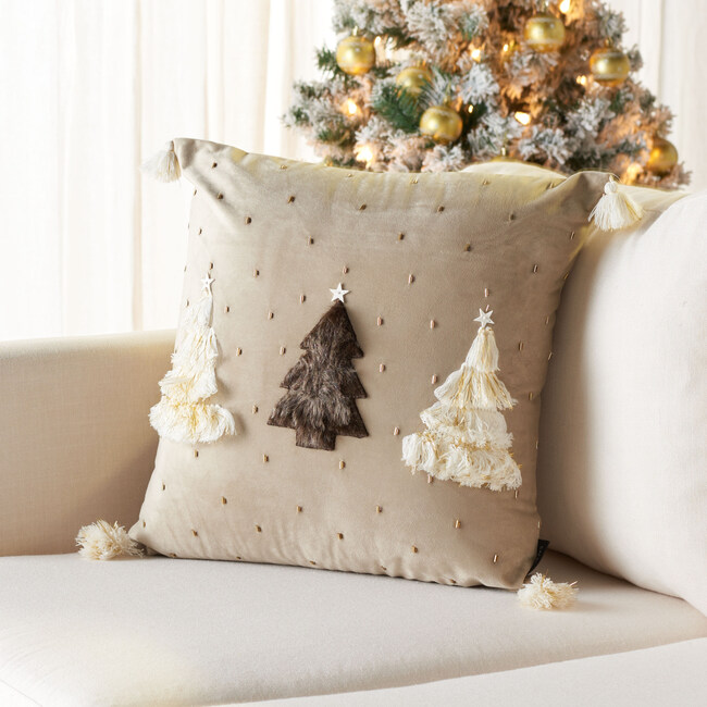 Celine Tree Pillow, Beige