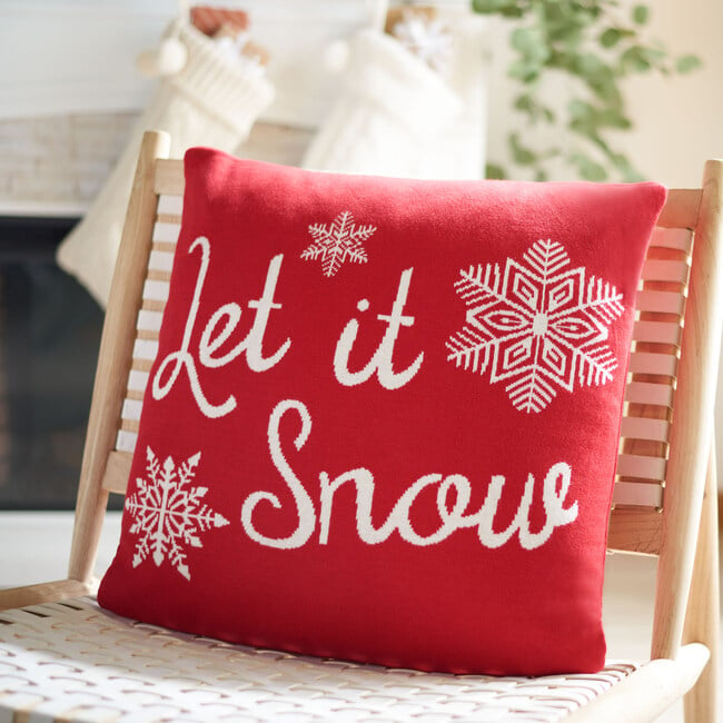 Snowfall Pillow, Red - Pillows - 2