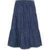 Nikki Velvet Skirt, Denim Blue - Skirts - 4