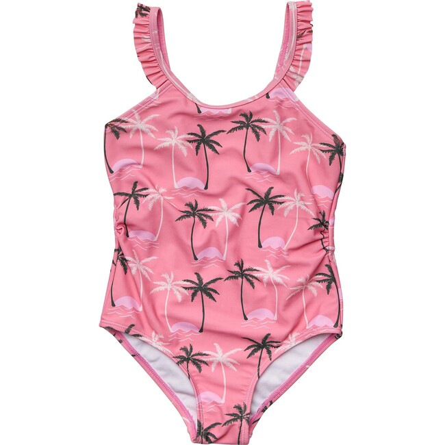 Palm Paradise Sustainable Frill Strap Swimsuit - One Pieces - 1