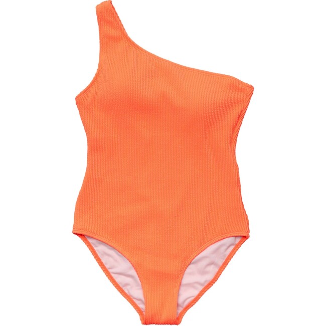 Ladies Tangerine One Shoulder Swimsuit