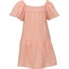 Peach Flutter Sleeve Beach Dress - Cover-Ups - 1 - thumbnail