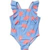 Beach Bloom Ruffle Shoulder Swimsuit - One Pieces - 1 - thumbnail