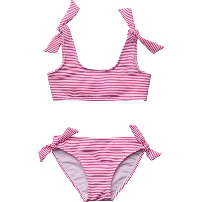 Raspberry Stripe Tie Crop Bikini - Snapper Rock Swim | Maisonette