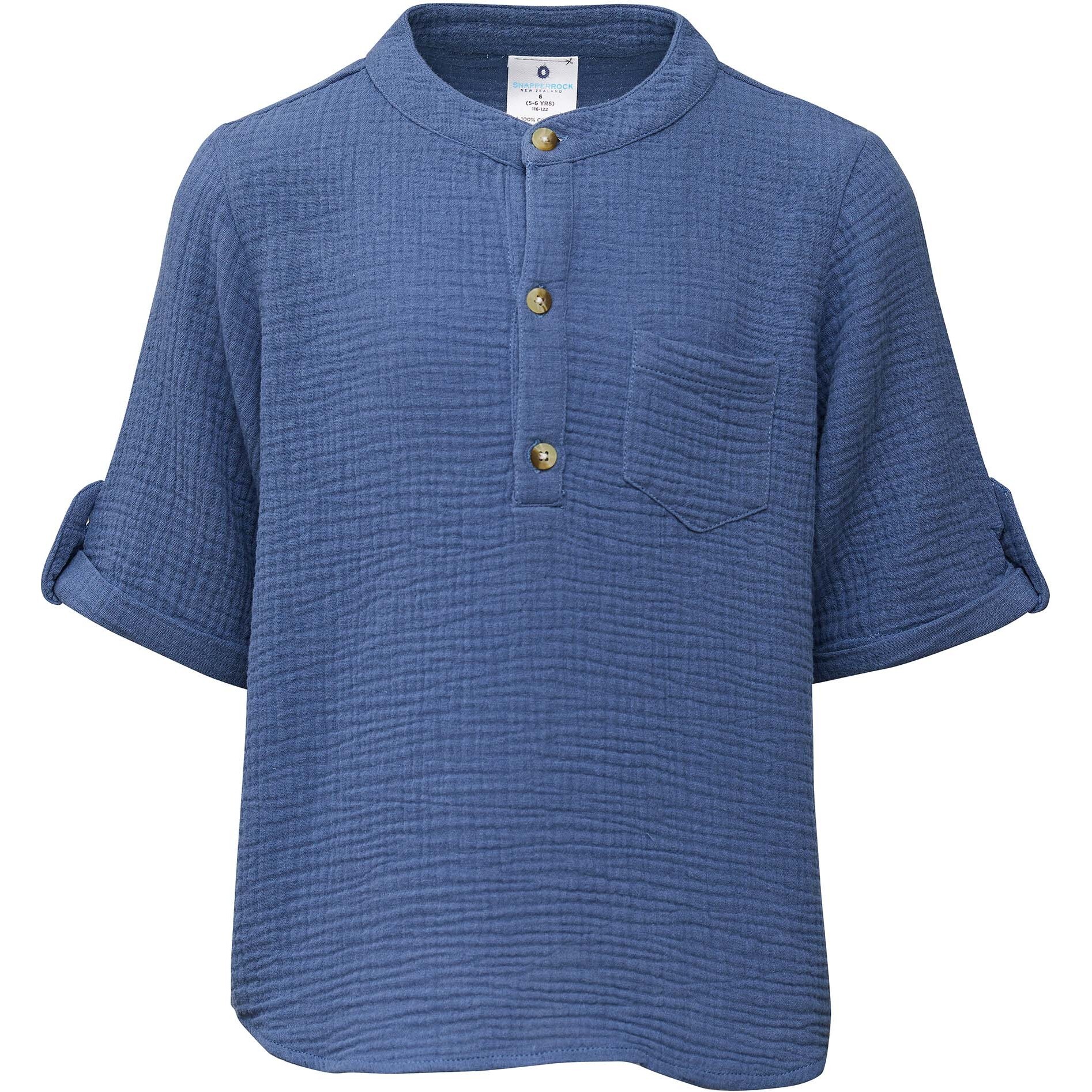 Frankie Denim Blue Resort Shirt - Cover-Ups - 1