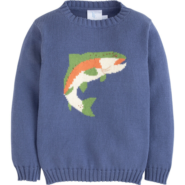 Intarsia Sweater, Trout - Sweaters - 1